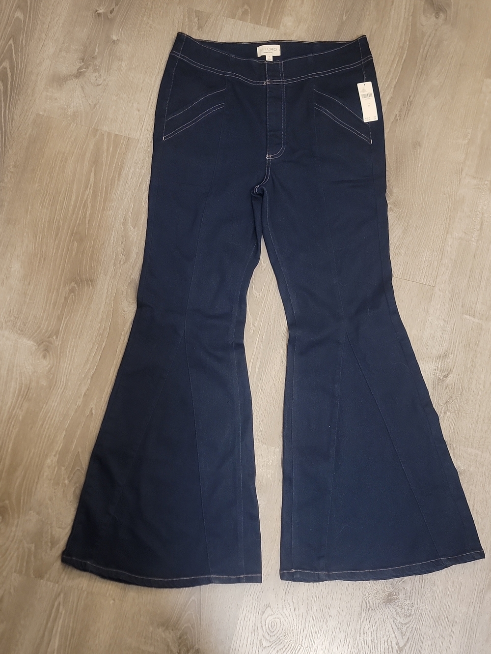 Pilcro Navy Flare Wide-Leg Jeans Pilcro Size 31